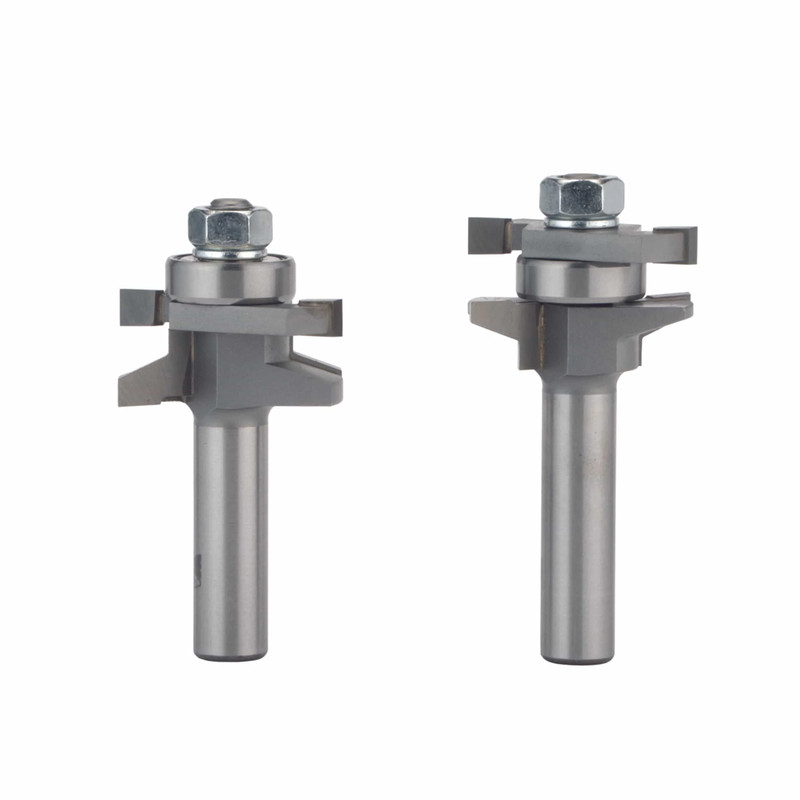 6004 2 Pc Straight Stile And Rail Door Router Bit Set 1-5/8" OD x 7/8" CL 1/2" SH